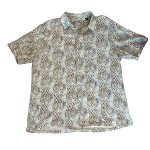 Margaritaville Men’s Button Down Silk Blend Shirt Short Sleeve Hawaiian Sz XL